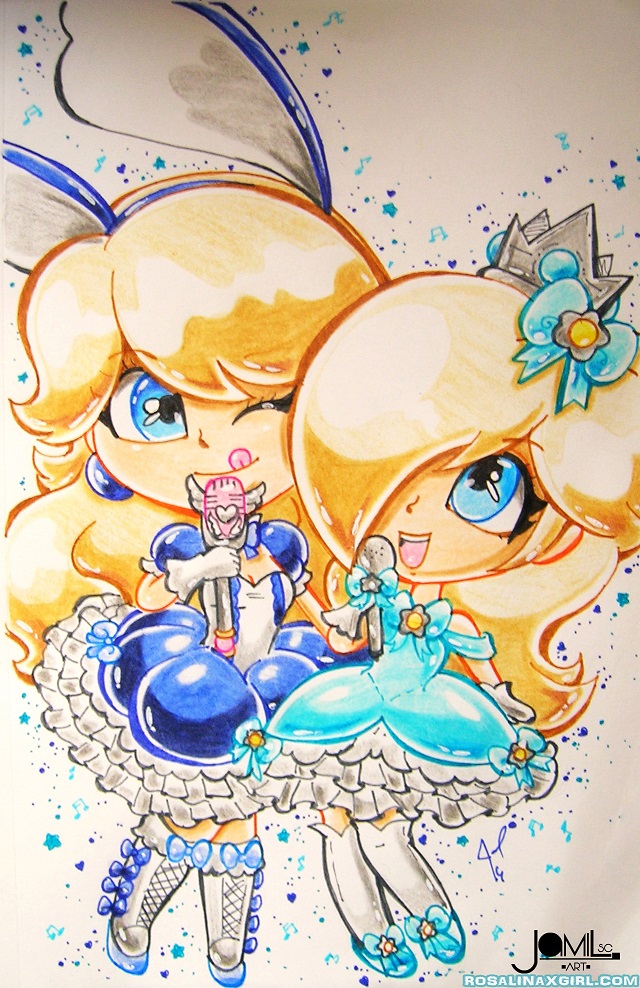 princess Rosalina nintendo bravely default second crossover Praline mode chibi cute kawai adorable duo