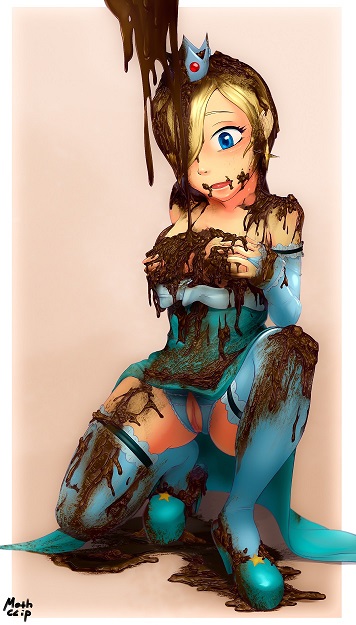 princess Rosalina Nintendo sexy hentai messy warm chocolate sploshing food porn