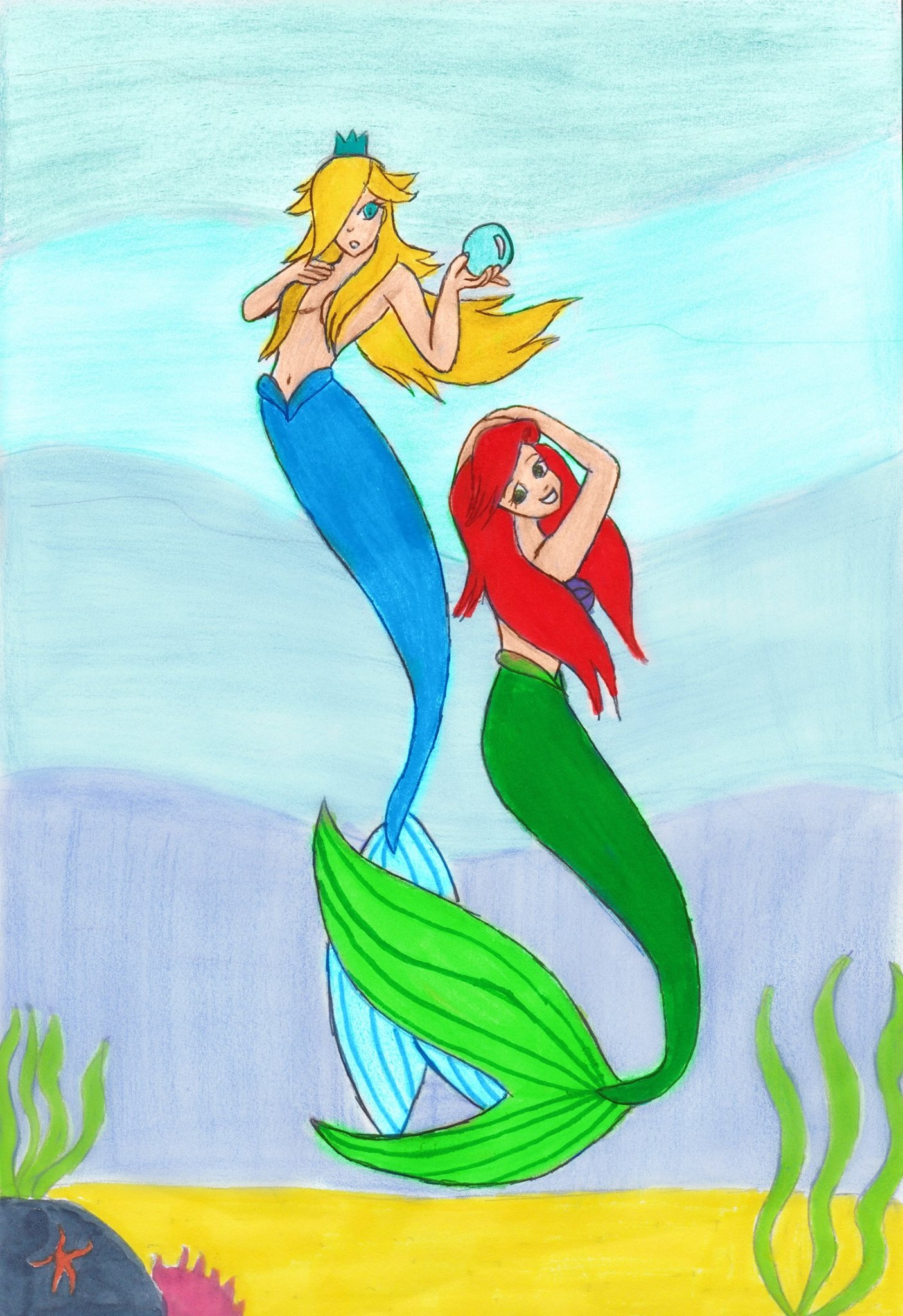 Rosalina Nintendo mermaid ariel disney