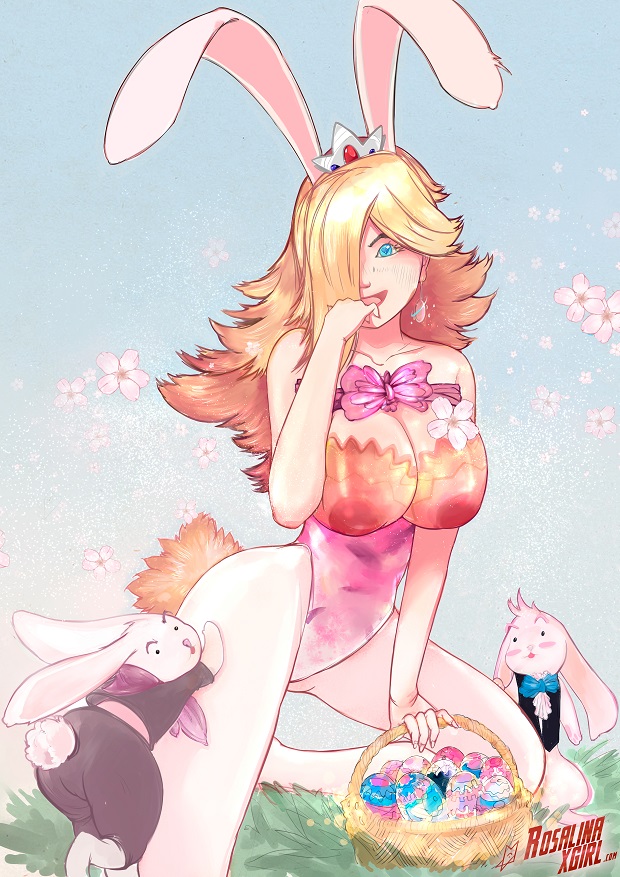 nintendo mario princess rosalina bunny bunnygirl easter hentai porn trap cr...