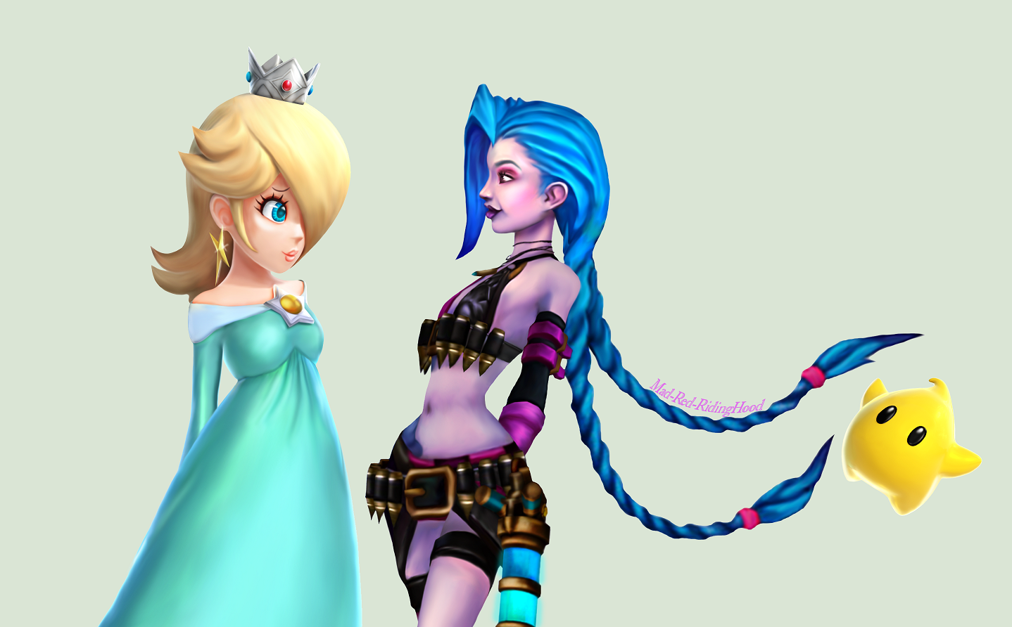 Nintendo mario princess rosalina crossover league of legends jinx cute