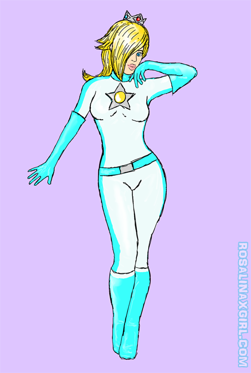 princess Rosalina nintendo mario sexy pinup biker suit.